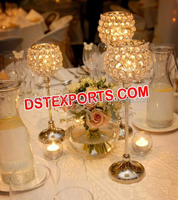 Wedding Table Crystal Candelabra Stands Indian Wedding Silver Crystal Candelabra Wedding table centerpieces decoration