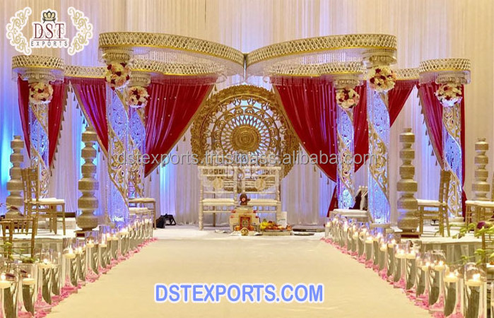 White Lighted Crystal Indian Wedding Mandap New Crystal Light Wedding Mandap at Sale Price South Indian Wedding Crystal Mandapam