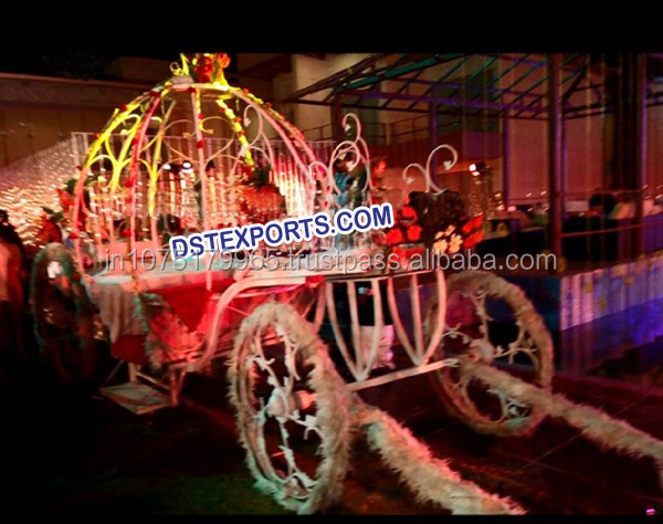 Fully Lighted Cinderella Carriage  Night Wedding Lighted Cinderella Carriage  Royal Cinderella Horse Carriage Manufacturer