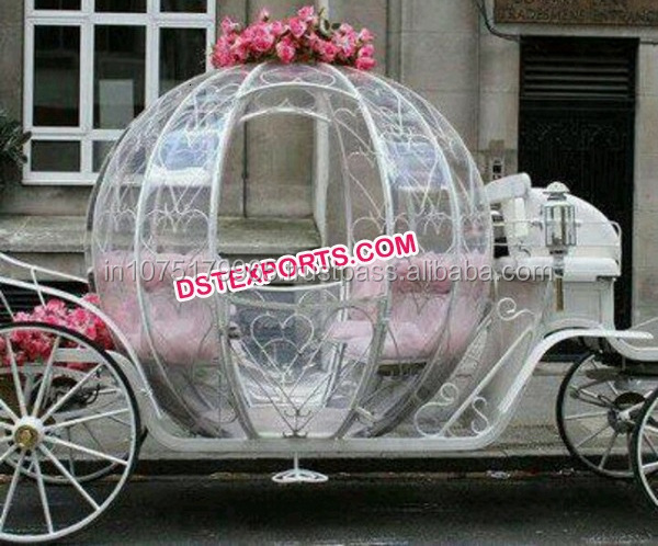 Bridal Cinderella Horse Carriage Bugghy Bride & Groom Entry On White Cinderella Carriage Wedding Cinderella Horse Buggy