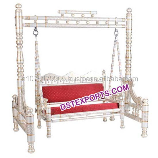 Wedding Wooden Peacock Sangeet Jhula Hand Made Wooden Peacock Swing Mehandi Stage Different Sankheda Swings Manufacturer