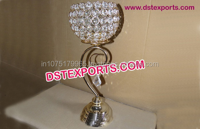 Gold Crystal Wedding Centerpieces  Wedding Crystal Ball Center Pieces  Round Shape Golden Crystal Center Pieces