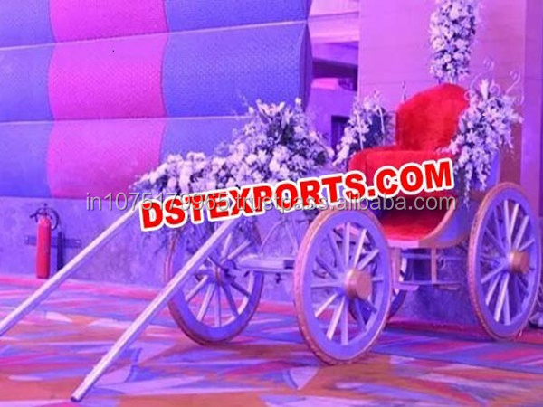 Beautiful Bride and Groom Carriage Mini White Two Seater Cinderella Horse Carriage  Cinderella Horse Drawn Carriages