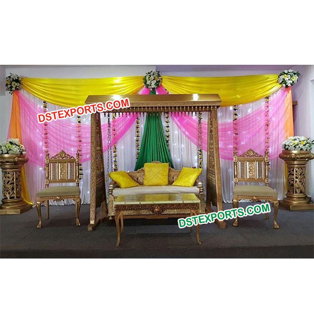 Rajwada Wooden Carved Wedding Swing Indian Wedding Antique Wooden Swing Different Style Wedding Swings Manufacturers