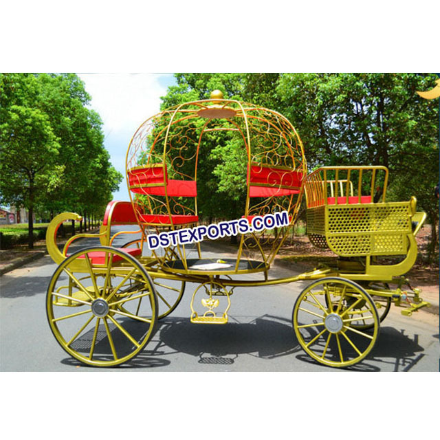 Luxury Wedding Golden Cinderella Carriage  European Style Wedding Cinderella Buggy Small Wedding Golden Cinderella Carriage