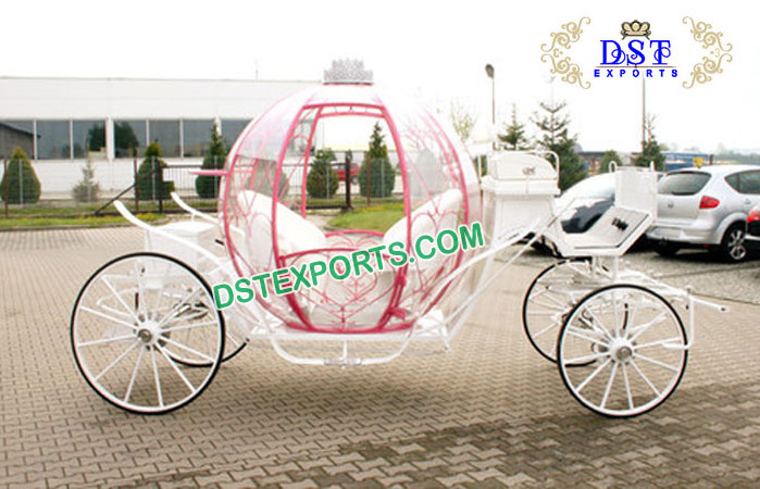 Pinkish Wedding Cinderella Horse Buggy Carriage Latest Wedding Cinderella Horse Buggy Royal Horse Drawn Carriage