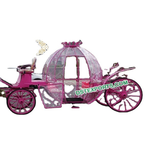 Pinkish Wedding Cinderella Horse Buggy Carriage Latest Wedding Cinderella Horse Buggy Royal Horse Drawn Carriage