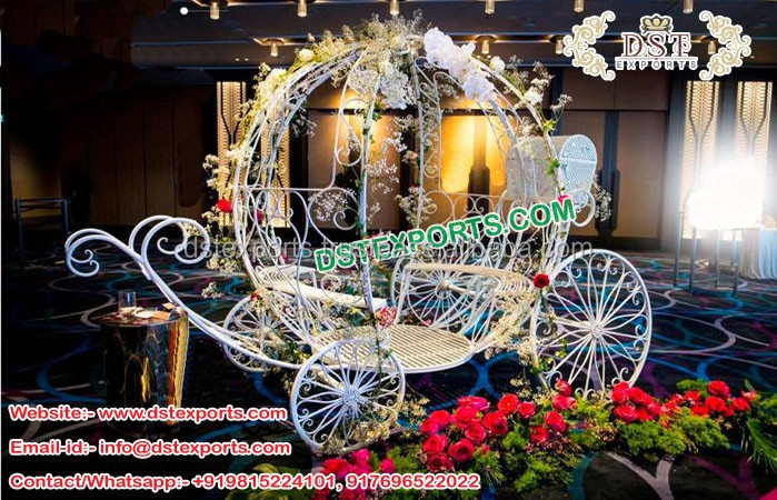 Royal Princess Cinderella Buggy White Wedding Cinderella Horse Carriage Manufacturer  Indian Wedding Horse Buggy Carriage