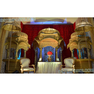 Mughal Wedding Event Decoration Props Fiber Props for Wedding Stage Decoration Wedding Mughal Theme Reception Stage