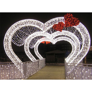 LED Lighted Heart Shape For Wedding Entrance Wrought Iron Wedding Heart Shape Metal Arch Wedding Entrance Heart Shape Arch