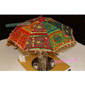 Mehndi Theme Umbrella Table Centerpieces, Rajasthani Parsol For Wedding Decor, Small Rajasthani Umbrella For Wedding Centerpiece