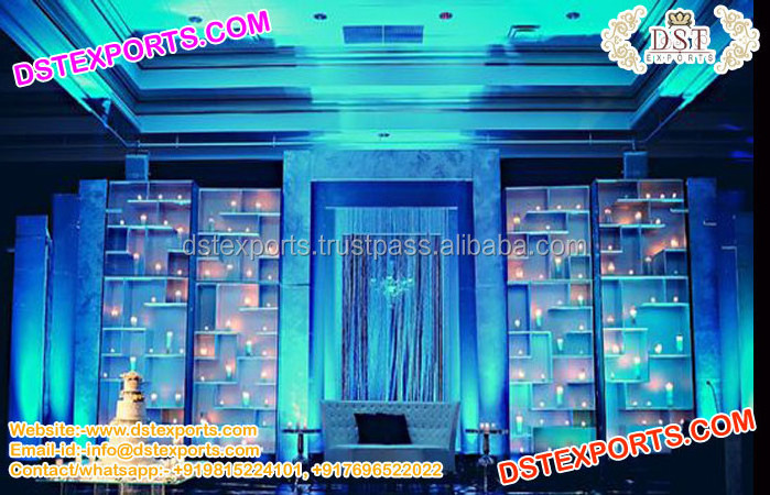 Wedding Candle Fitted Fiber Backdrop Walls  Designer Wedding Candle Wall  Weddings Stage Backdrop Panels