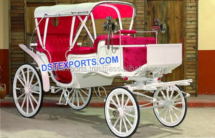 White Funeral Horse Carriage English Funeral Horse Drawn Buggy Carriage manufacturers