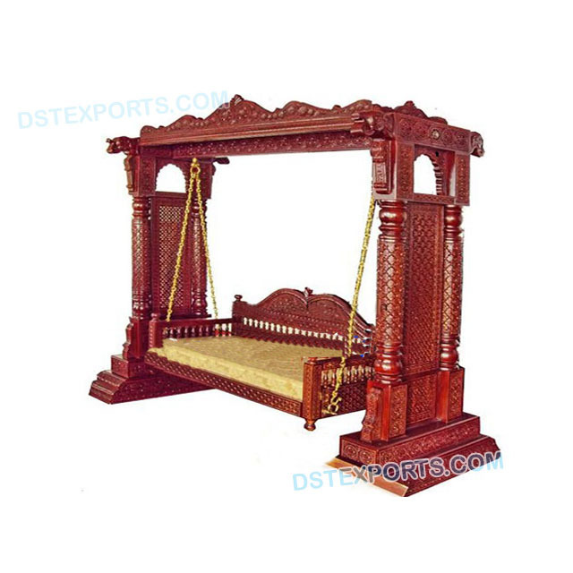 Indian Wooden Carved Swing Jhoola  Designer Wedding Heavy Carved Wooden Swing   Wedding Handmade Swing for Decoration