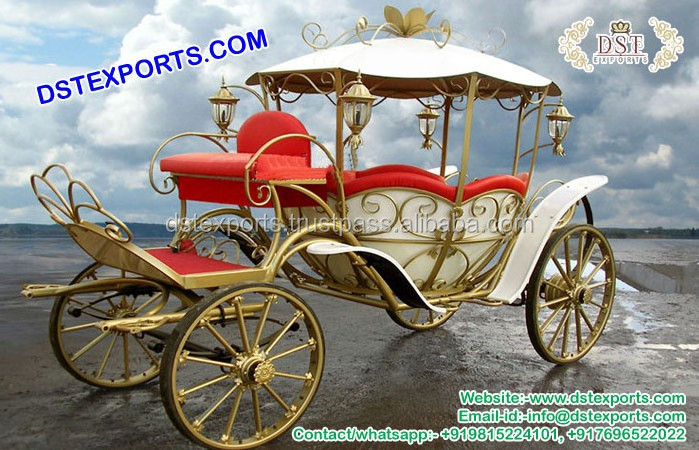 Royal Princess Cinderella Buggy White Wedding Cinderella Horse Carriage Manufacturer  Indian Wedding Horse Buggy Carriage