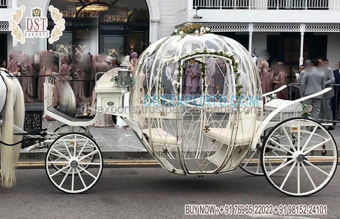 Pinkish Pumpkin Style Horse Drawn Carriage Pink Cinderella Glass Pumpkin Wedding Carriage Manufacturer Pumpkin Style Carriage