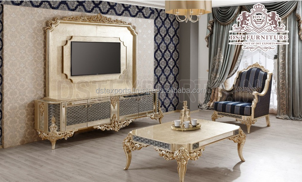 Classical Italian Carved TV Showcase For Living Room TV Cabinet For Living Room Furniture  French Style Luxurious  TV Cabinet