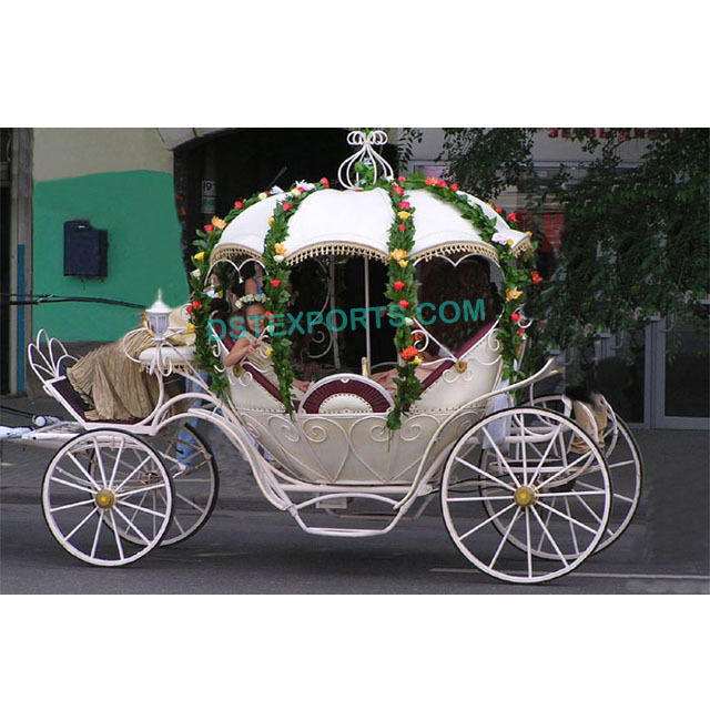 Royal Princess Cinderella Buggy White Wedding Cinderella Horse Carriage Manufacturer  Indian Wedding Horse Buggy Carriage