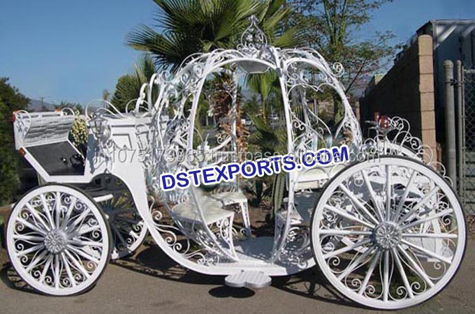 Double Horse Cinderella Carriage White Cinderella Horse Carriage Wedding Cinderella Carriages Manufacturer