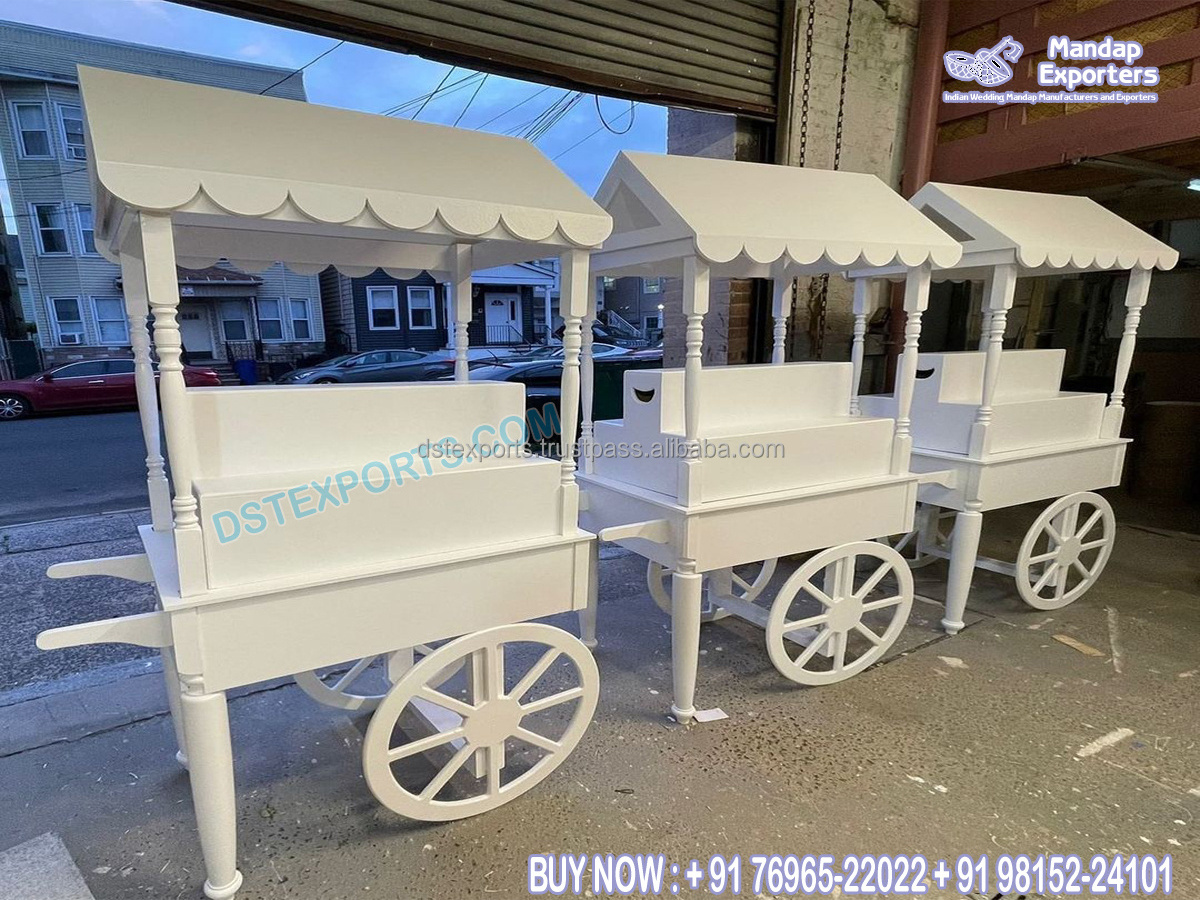 Candy Cart for Special Occasions and Events Beautiful Cart for Wedding Drink Customized Full Size Candy Cart for Sale