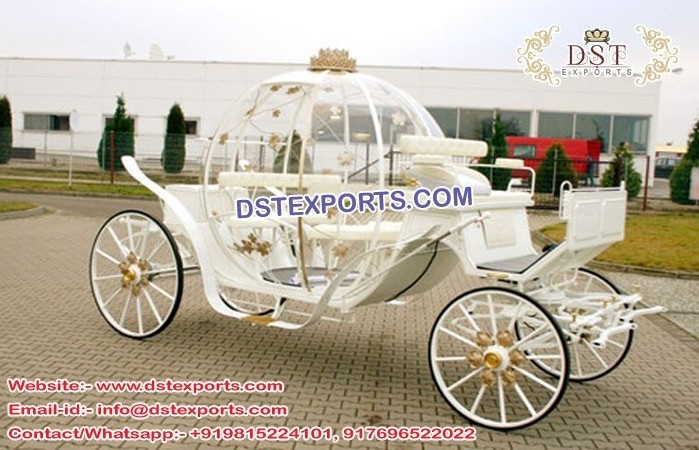 Cinderella Pumpkin White Wedding Carriage  Latest Design Cinderella Carriage  Fancy Cinderella Horse Drawn  Carriage