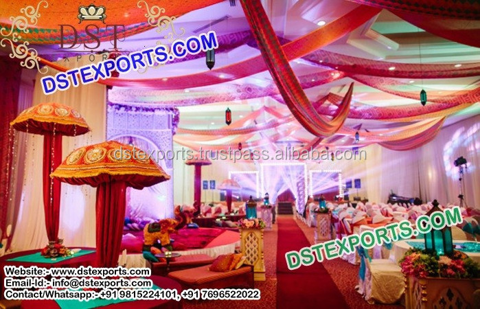 Mehndi Theme Umbrella Table Centerpieces, Rajasthani Parsol For Wedding Decor, Small Rajasthani Umbrella For Wedding Centerpiece