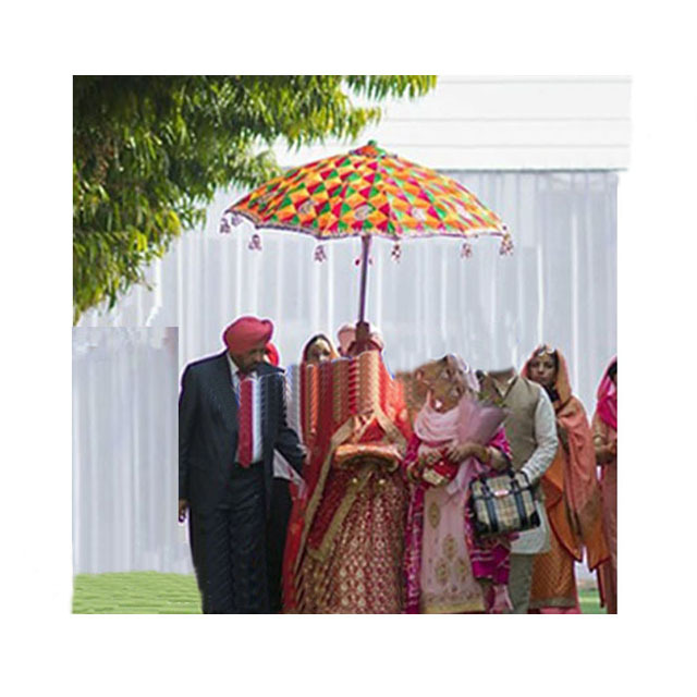 Punjabi Bridal Entry Phulkari Umbrella Wedding Hand made Phulkari Umbrellas Indian Wedding Chattar Parsols Manufacturer