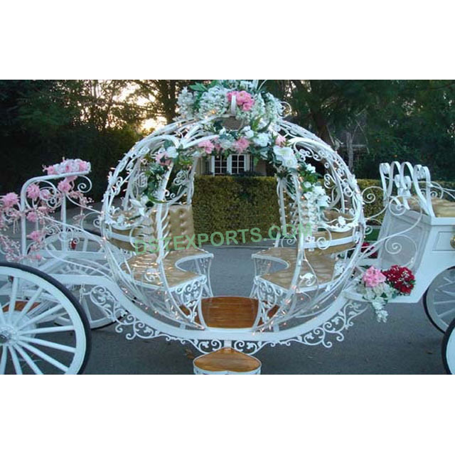 Wedding Cinderella Horse Buggy Carriage  White Cinderella Buggy For Sale  Indian Wedding Cinderella Horse Carriage