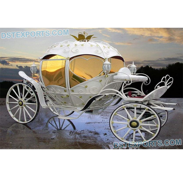 Cinderella Pumpkin White Wedding Carriage  Latest Design Cinderella Carriage  Fancy Cinderella Horse Drawn  Carriage