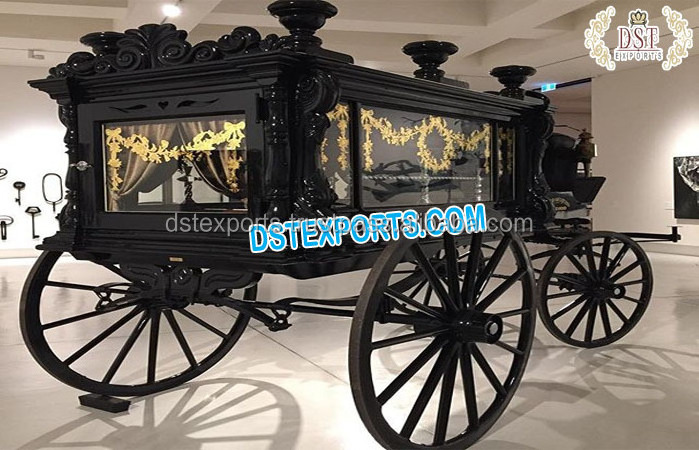 Horse Drawn Funeral Hearse/Carriage Silver Glass Covered Coffin Horse Carriage Victorian Silver Funeral Horse Drawn Carriage