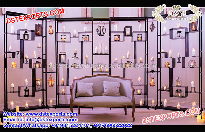 Wedding Candle Fitted Fiber Backdrop Walls  Designer Wedding Candle Wall  Weddings Stage Backdrop Panels