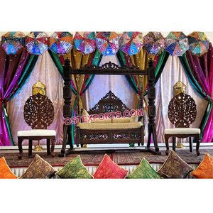 Pakistani Muslim Wedding Swing Jhula Indian Wedding Swing for Decoration Asian Mehandi Stage for Sale