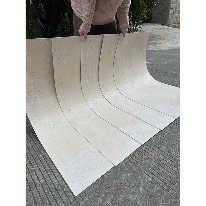 Phomi Exterior Wall Cladding Travertine Natural Soft Stone Flexible Thin Panels Ceramic Tiles Brick Slabs For Wall Veneer