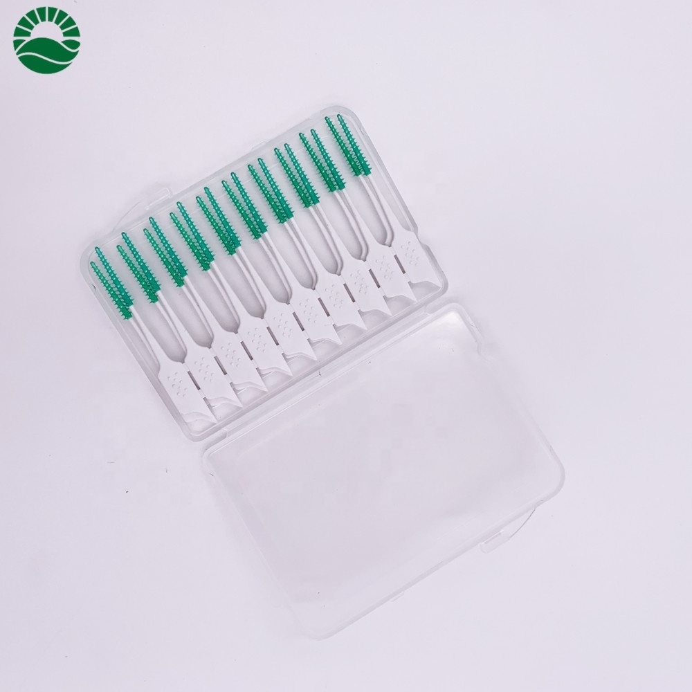 New Disposable Interdental Brush Dental Floss Picks Ended Rubber Toothpick