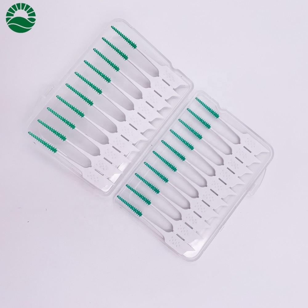 New Disposable Interdental Brush Dental Floss Picks Ended Rubber Toothpick