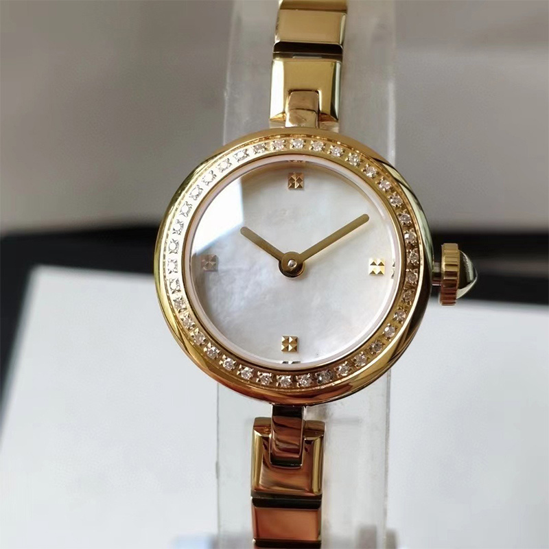 OEM 18k gold watch stainless steel back woman watch set