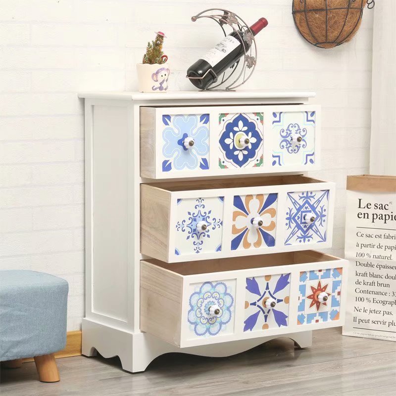 Country Style Wooden Dresser with 9 Drawers Furniture  Storage Chest Tower For Bedroom Closet Office Organizer Cabinet