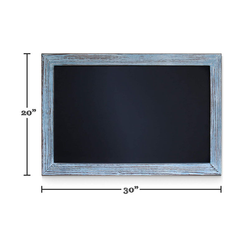 Rustic Blue Magnetic Wall Chalkboard 20x30 Framed Decorative Chalkboard - Great for Kitchen Decor, Weddings, Restaurant Menus