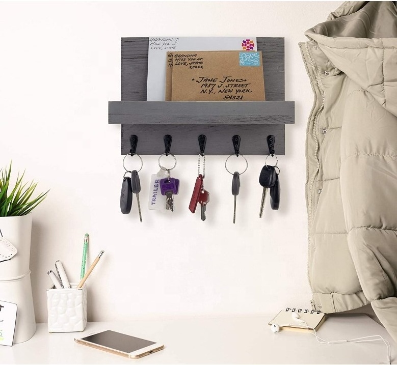 Decorative Key and Mail Holder for Walls - Stylish Rack with Hangers - Simplify Beauty in Your Home