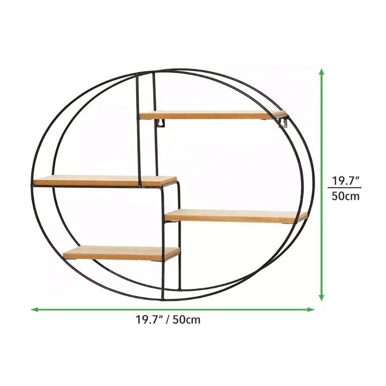 Round Metal Wall Mount DisplRay Organizer Holder 4 Shelf to Store and Show Off Small Collectibles wood display wall shelf design