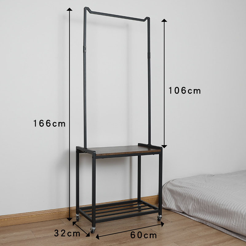 Clothes Rack Small Metal Garment Rack with Shelves for bedroom Rolling clothing Stand  on Wheels for Hanging  Coat  Rack