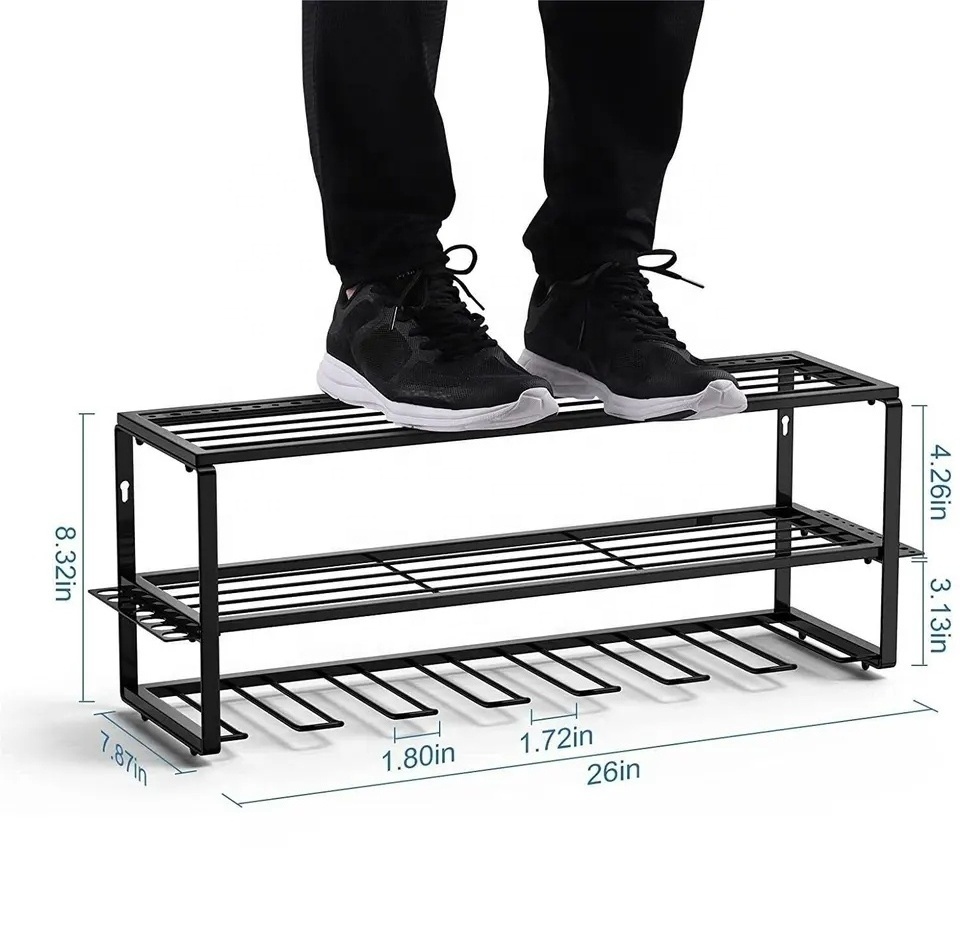 Upgraded Large Garage Tool Organizer and Storage Wall Mount Drill Rack,Heavy Duty Floating Tool Shelf