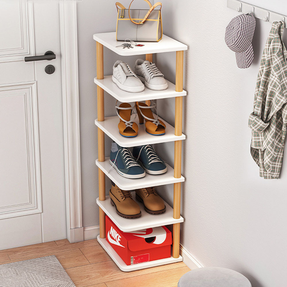 Shoe Stand Tall Shoe Rack Stackable and Narrow Vertical Shoe Rack for Small Spaces Like Corner Bedroom and Entryway