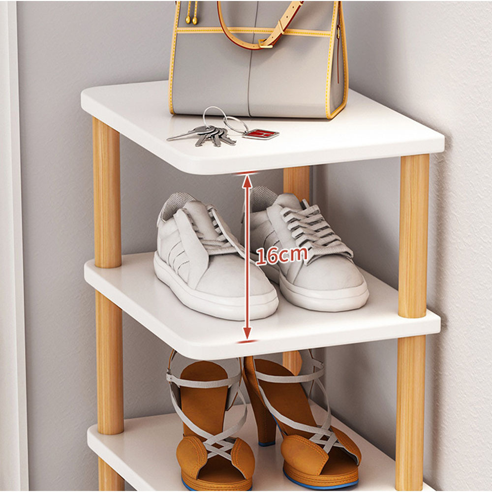 Shoe Stand Tall Shoe Rack Stackable and Narrow Vertical Shoe Rack for Small Spaces Like Corner Bedroom and Entryway