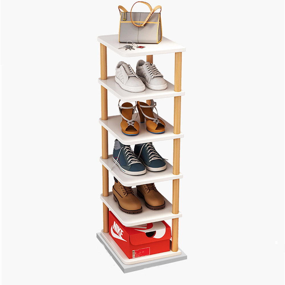 Shoe Stand Tall Shoe Rack Stackable and Narrow Vertical Shoe Rack for Small Spaces Like Corner Bedroom and Entryway