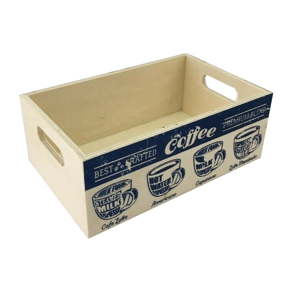 Free Fumigation Poplar Plywood Coffee Storage Box Wood Crate Pod Storage Container Organizer Small Mini