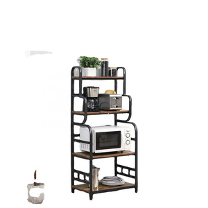 FURNITURE Metal 4-Tier Kitchen Bakers Rack with Storage Shelf Standing Microwave Oven Stand Rack Spice Rack Organizer