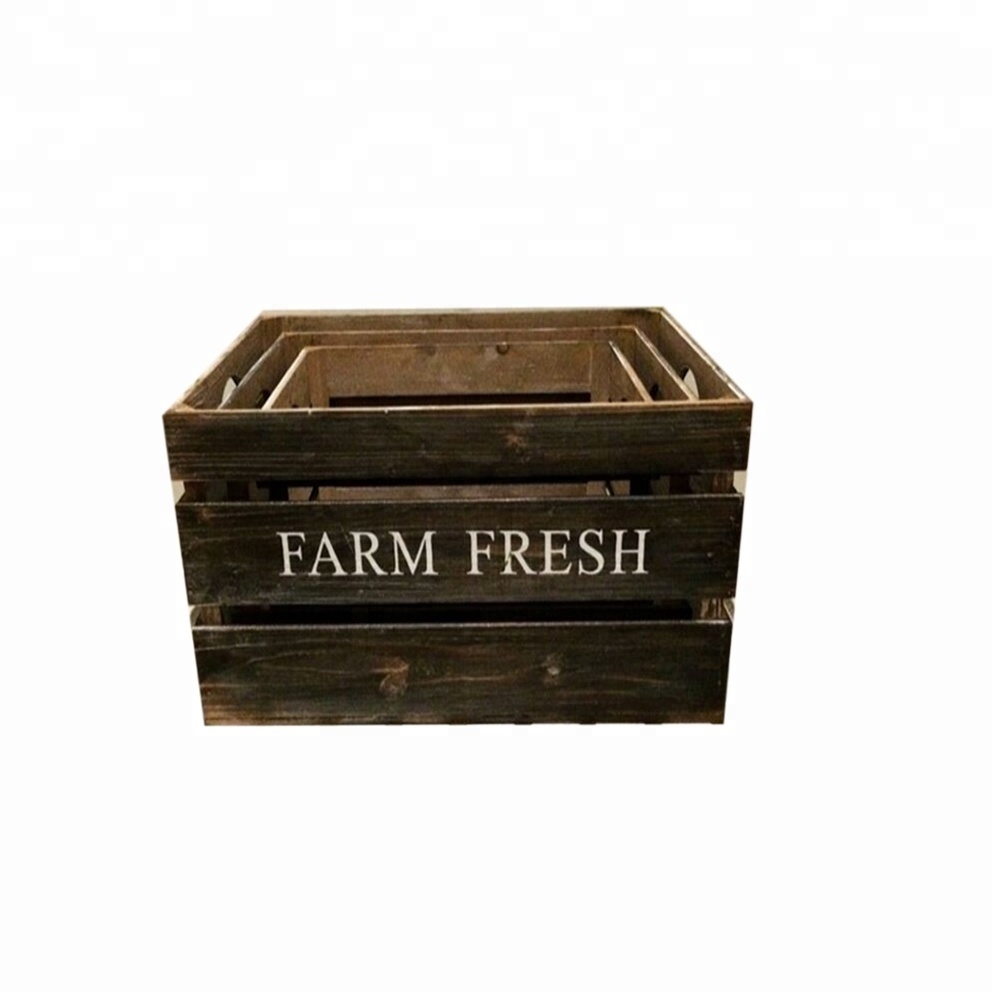 Antique Farm Style Large Wooden Fruit Storage Crate Shoe  Wooden Display Crate