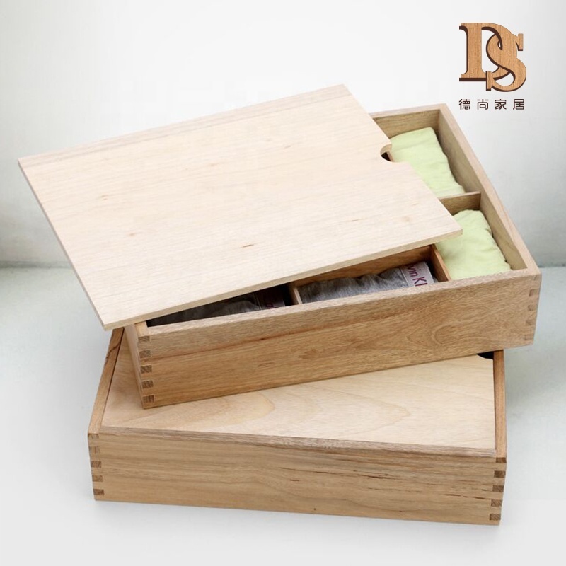 Personalized Wooden Sock Storage  Box   Insect Prevention Wooden Sock Box Compartments wooden Storage Box