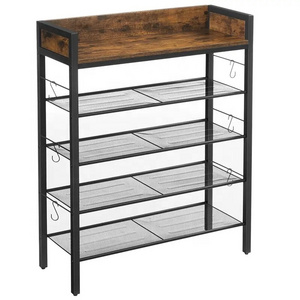 Wholesale Home 5 Tier Shoe Rack Shoe Shelf Storage Organizer OF Space Save Iron Frame Shoe Racks